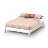 Full size Simple Platform Bed in White Finish - Modern Design