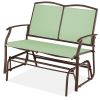 Patio Loveseat Swing Glider Rocker with Armrests in Sage