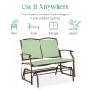 Patio Loveseat Swing Glider Rocker with Armrests in Sage