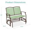 Patio Loveseat Swing Glider Rocker with Armrests in Sage