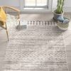 6.6-ft. x 9-ft. Grey Ivory Chevron Stripe Geometric Area Rug