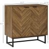 Modern Entryway Sideboard Storage Cabinet in Walnut