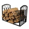 Black Metal Firewood Holder Log Rack