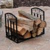 Black Metal Firewood Holder Log Rack