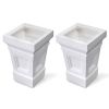 24 inch High Self Watering Planter Box in White Plastic Resin