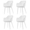 Set of 4 Modern Mid-Century White Mesh Dining Chair with Ergonomic Backrest