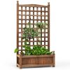 Farmhouse Garden Planter Box with 48-inch High Trellis