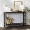 Industrial Farmhouse Entryway Table in Brown Grey Wood Finish