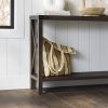 Industrial Farmhouse Entryway Table in Brown Grey Wood Finish