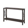 Industrial Farmhouse Entryway Table in Brown Grey Wood Finish