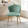 Sage Green Wingback Accent Side Chair with Gold Metal Legs