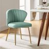 Sage Green Wingback Accent Side Chair with Gold Metal Legs