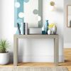 Solid Wood Modern Accent Console Table in Beige Seashell Finish