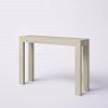 Solid Wood Modern Accent Console Table in Beige Seashell Finish