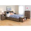 Full / Queen size Bookcase Headboard in Grey Brown Wood Finish