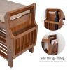 Solid Wood Entryway Shoe Rack Storage Bench with Cushioned Seat