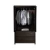 Brown Espresso Wood Bedroom Armoire with Hanging Bar