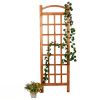 72-inch Classic Grid Garden Trellis in Brown Wood Finish