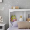 Full size Modern Farmhouse Bookcase Headboard in White Wood Finish