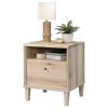 Light Maple Wood Farmhouse Style Nightstand