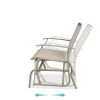 Patio Loveseat Swing Glider Rocker with Armrests in Taupe