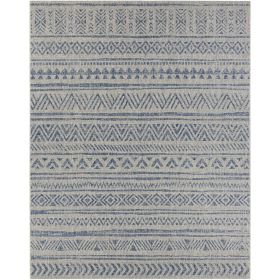 2 ft. x 3 ft. Blue Grey Chevron Coastal Area Rug