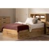 Twin size Modern Scandinavian Style Bookcase Headboard in Oak Wood Finish