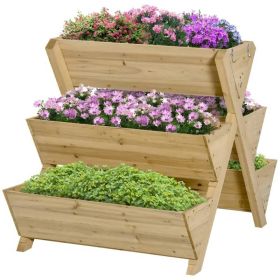 3-Tier Wood Elevated Planter Garden Bed