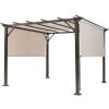 10 x 10 Ft Metal Frame Pergola Gazebo with Beige Canopy