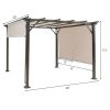 10 x 10 Ft Metal Frame Pergola Gazebo with Beige Canopy