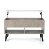 Mid-Century Lift-Top Coffee Table in Grey Wood White Top Finish