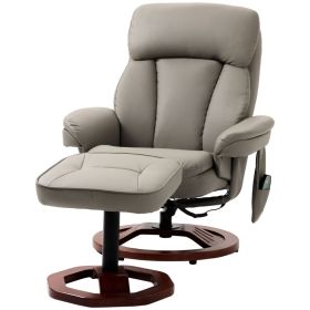 Grey and Brown Electric Massage Recliner Chair w/ Ottoman