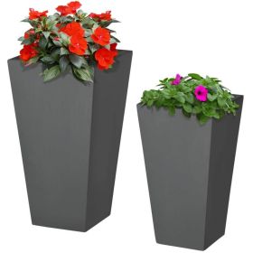 Modern Patio Flower Pot Planter Box in Gray