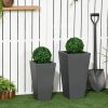 Modern Patio Flower Pot Planter Box in Gray