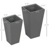 Modern Patio Flower Pot Planter Box in Gray