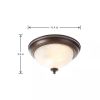 Round 11-inch Bronze Finish Ceiling Light with Frosted Glass Shade