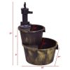 Outdoor Rustic Barrel Water Fountain with Submersible Pump