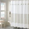 Taupe Tan and White Striped Shower Curtain