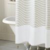 Taupe Tan and White Striped Shower Curtain