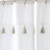 Taupe Tan and White Striped Shower Curtain