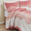 Twin/Twin XL Pink Blush White Reversible Soft Sherpa Faux Fur 2-PC Comforter Set