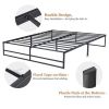 Twin Size Black Metal Platform Bed Frame with Under-Bed Storage Space