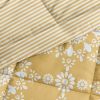 Twin Size 2 Piece Yellow Reversible Daisy Medallion Striped Comforter Set