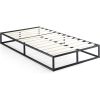 Twin size 10-inch Low Profile Modern Metal Wood Slat Platform Bed Frame