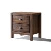 Farmhouse Style Solid Pine Wood Nightstand in Walnut