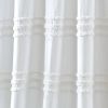 White Cotton Chenille Striped Shower Curtain