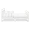 Modern Toddler Sleigh Bed with Slatted Guard Rails in White