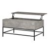 Modern Grey Lift Top Coffee Table w/ Hidden Storage