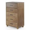 Modern Farmhouse Solid Wood 5 Drawer Bedroom Chest - Pine