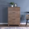 Modern Farmhouse Solid Wood 5 Drawer Bedroom Chest - Pine